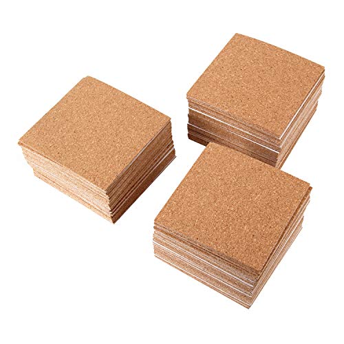 Arroyner 110 Pack Self Adhesive Cork Squares and Round DIY Adhesive Cork Board for Coasters and DIY Crafts - Image 1
