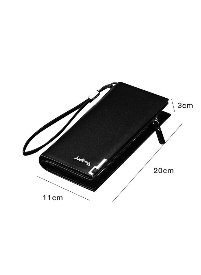 baellerry - Men's Bifold Leather Zip Coin Handbag Multi Card Holder Purse Long Wallet Clutch - Image 1