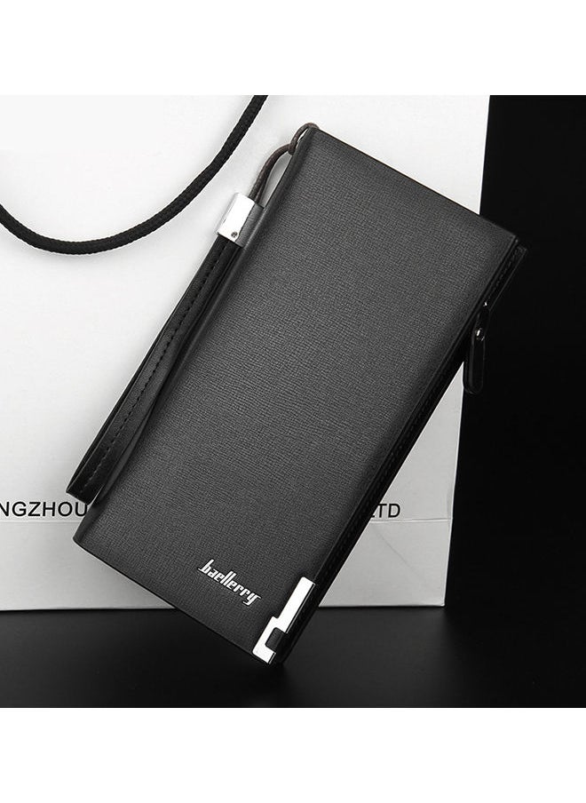 baellerry - Men's Bifold Leather Zip Coin Handbag Multi Card Holder Purse Long Wallet Clutch - Image 1
