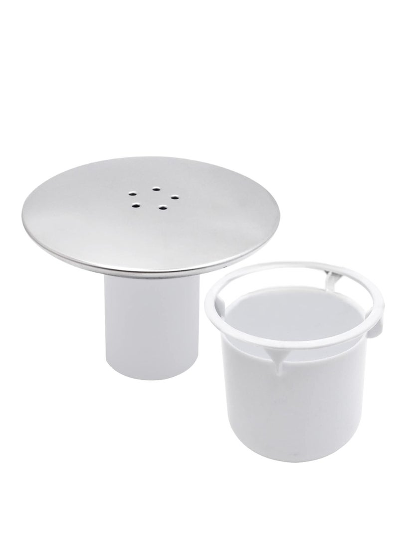 SYOSI - Shower Waste Drain Cover Replacement - 115mm Chrome Finish Cap Tube Sediment Cup for 90mm Tray Hole, Shower Plug Hole Cover, Removable Shower Trap Cover Fast Flow, Top Fitting Cap Parts - Image 1