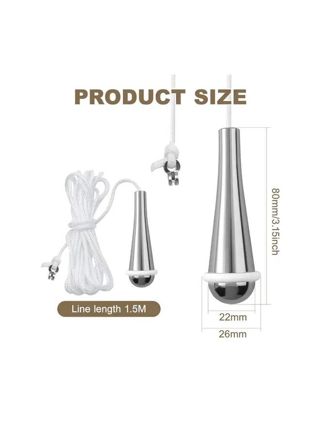 1pc Chrome Teardrop Bathroom Light Pull Cord Handle Heavy Duty Metal Construction - Image 3