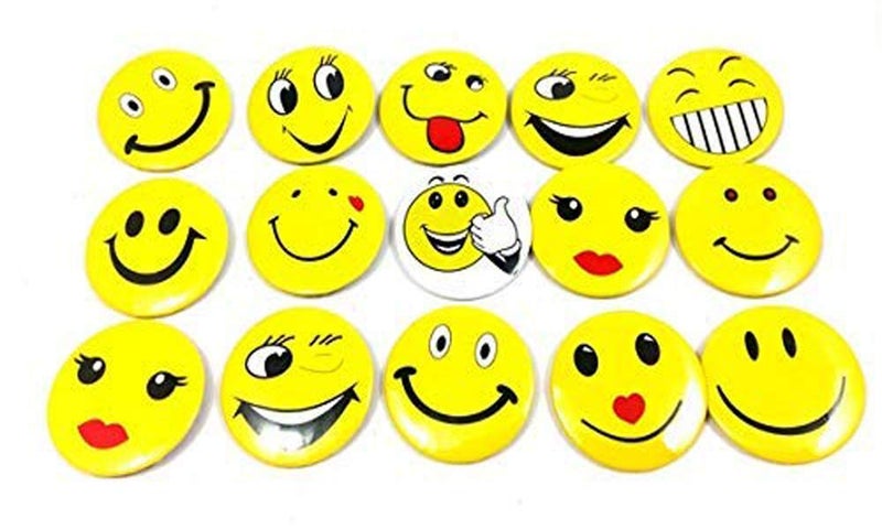 Nimida ™ Smiley Emoji Expression Pin Badge | Multi Design | Gang Brooch | Party Favour | Return gift | Pack of 30 | Large size 4.5 cm | - Image 3
