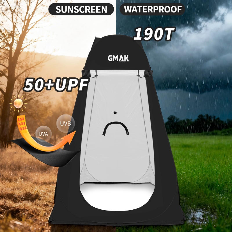 GMAK Pop Up Privacy Shower Tent, Portable Pop Up Beach Dressing Changing Room UV/Rain Outdoor Privacy Shelter Camping Tent, Shower Room Toilet Shelters for Outdoor Hiking Beach Picnic Fishing, Black - Image 3