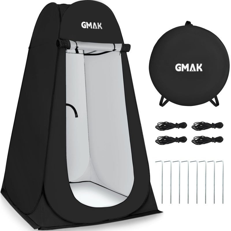 GMAK Pop Up Privacy Shower Tent, Portable Pop Up Beach Dressing Changing Room UV/Rain Outdoor Privacy Shelter Camping Tent, Shower Room Toilet Shelters for Outdoor Hiking Beach Picnic Fishing, Black - Image 1