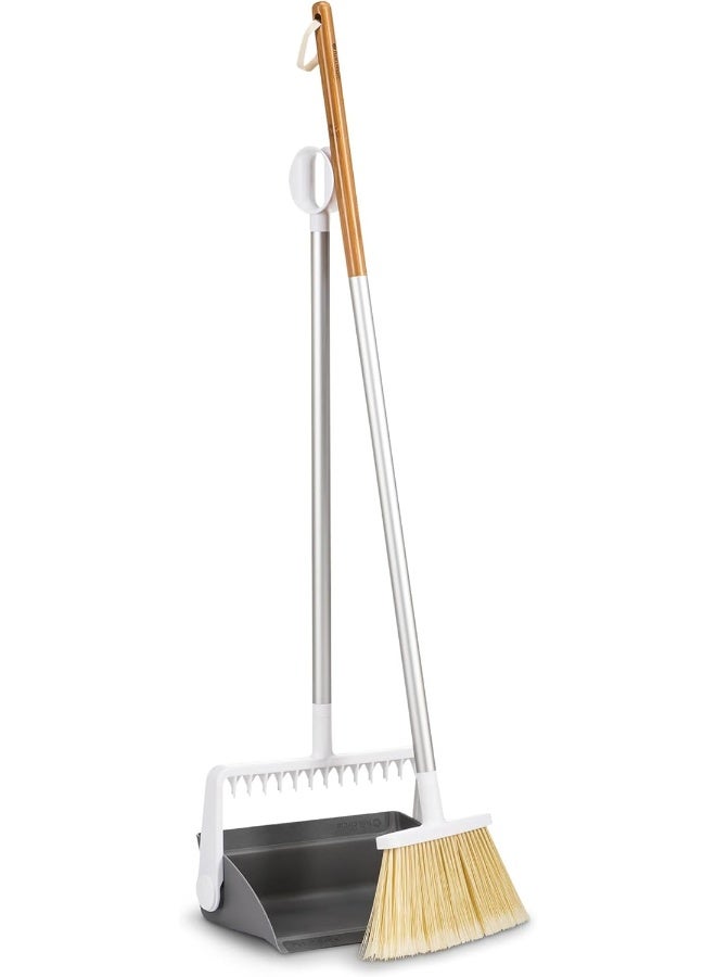 Full Circle Tag Team Easy-Empty Broom and Dustpan Sweep Set - Image 1
