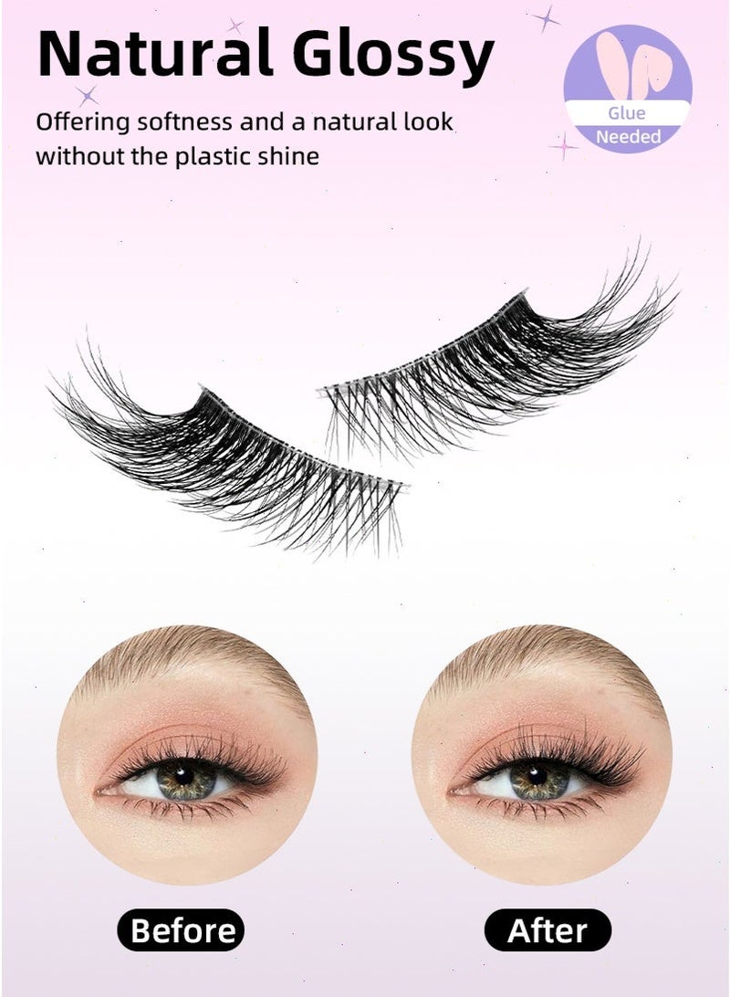 ميرتينج 10 أزواج من الرموش النصفية مع أداة تطبيق رموش ناعمة من فرو المنك الصناعي رموش رقيقة ورقيقة طبيعية قابلة لإعادة الاستخدام تحتاج إلى غراء - Image 5