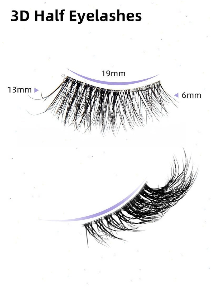 ميرتينج 10 أزواج من الرموش النصفية مع أداة تطبيق رموش ناعمة من فرو المنك الصناعي رموش رقيقة ورقيقة طبيعية قابلة لإعادة الاستخدام تحتاج إلى غراء - Image 3
