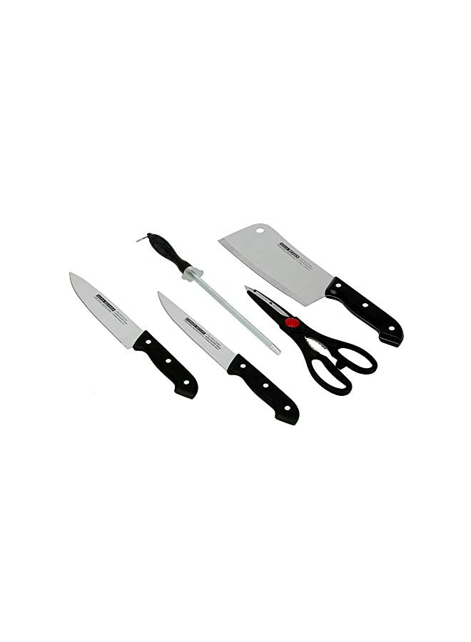 DELCASA 5Pc Knife Set With Wooden Cutting Board Kitchen Knife Set, 5 Pcs Kitchen Knife Set With Cutting Board, Dc1670  - Image 2