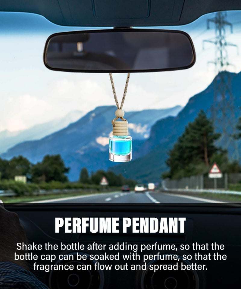 Reswish ESEWALAS 5PCs Hanging Car Air Freshener, Empty Glass Perfume Bottlespendant Bottle, Air Freshener Pendant - Image 5