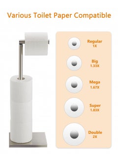 Toilet Paper Holder Stand, Free Standing Toilet Paper Roll Holder with Reserve for Bathroom, Stainless Steel DECLUTTR - pzsku/Z95901D7715A2A84936DEZ/45/_/1731077819/fb353acf-8cc0-417a-93d3-45c3ec172fde