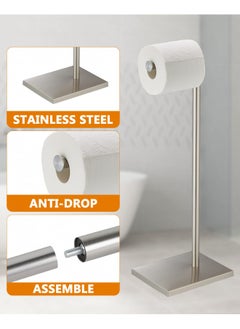 Toilet Paper Holder Stand, Free Standing Toilet Paper Roll Holder with Reserve for Bathroom, Stainless Steel DECLUTTR - pzsku/Z95901D7715A2A84936DEZ/45/_/1731077824/e8cc14e9-7f02-45cc-a775-48440f08da23