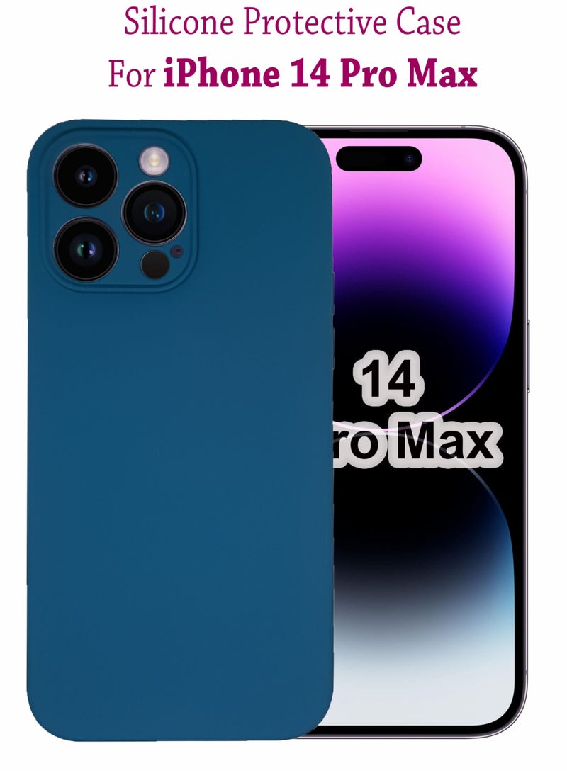 Apple iPhone 14 Pro Max Silicone Protective Case Cover Premium Quality For Apple iPhone 14 Pro Max - Blue Jay - Image 1