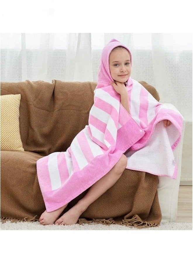 HOMESTAR Kids Bath Hooded Towel Fit Girls And Boys Super Absorbent Cute Cartoon Animal Printed (Pink Cat)  - Image 2