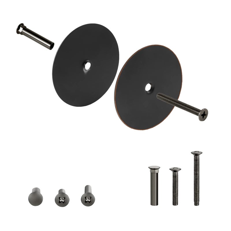 NAUBEA 1 Pack Door Hole Cover Plate Oil Rubbed Bronze Deadbolt Cover Plate 2 58 Diameter Round Door Knob Hole Filler Plate 1 and 15 Screws Reinforcer Locks and Doors for Home Security
