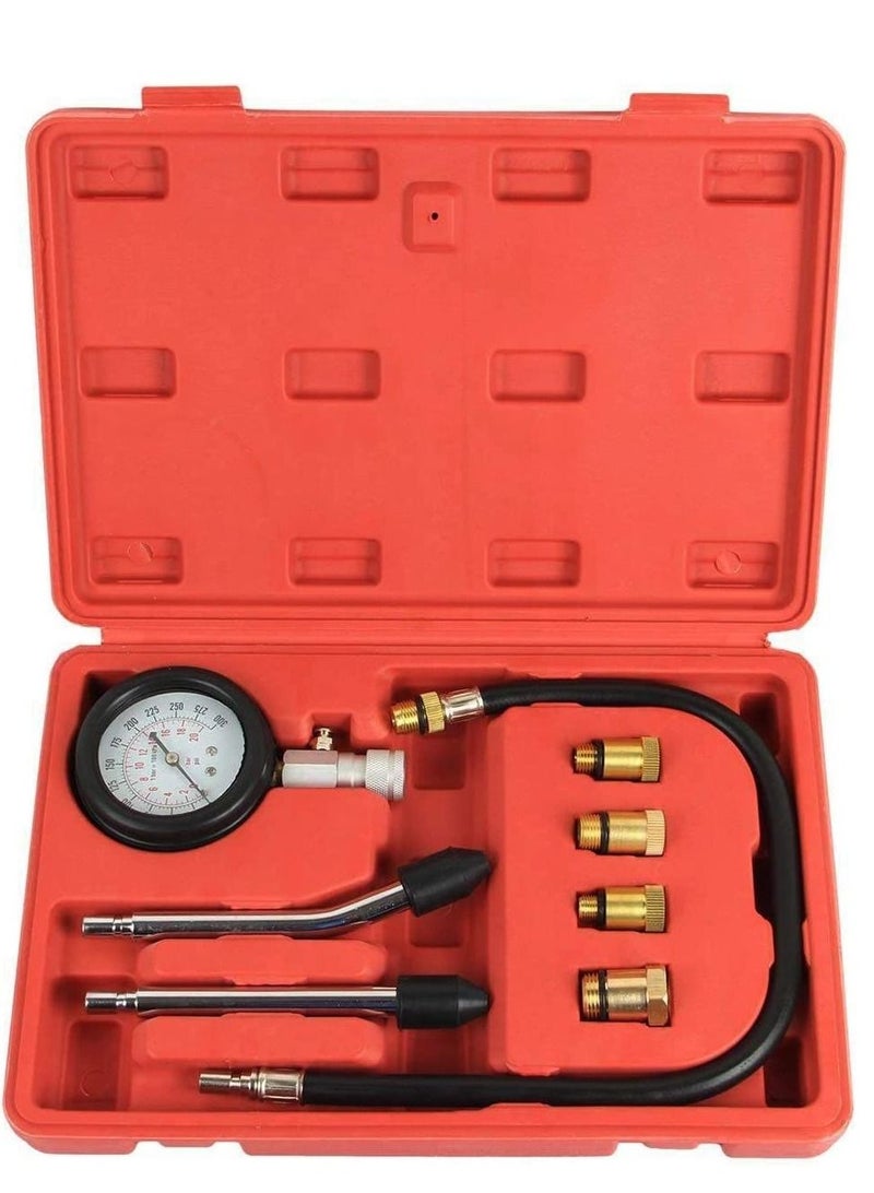 ABBASALI Automotives Car Petrol Engine Compression Tester Kit Universal Push On Gauge Set - Image 1