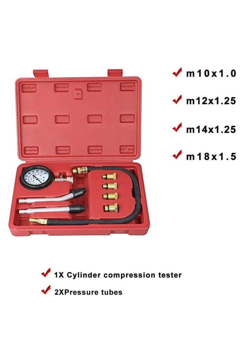 ABBASALI Automotives Car Petrol Engine Compression Tester Kit Universal Push On Gauge Set - Image 2