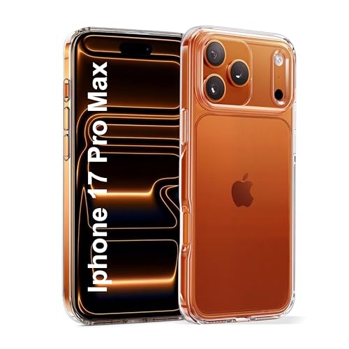 SBMS Back Cover Case for Apple iPhone 17 Pro Max Transparent TPU with Camera Protection, Shockproof, Anti-Yellowing, Scratch-Resistant, Wireless Charging Compatible for (iPhone 17 Pro Max Transparent) - Image 1