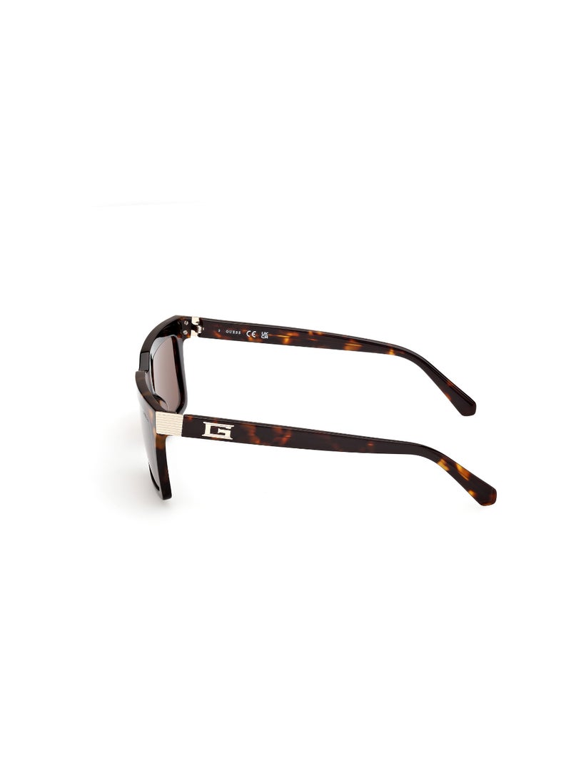 GUESS FULL RIM MALE RECTANGULAR BROWN ACETATE SUNGLASSES - Image 2