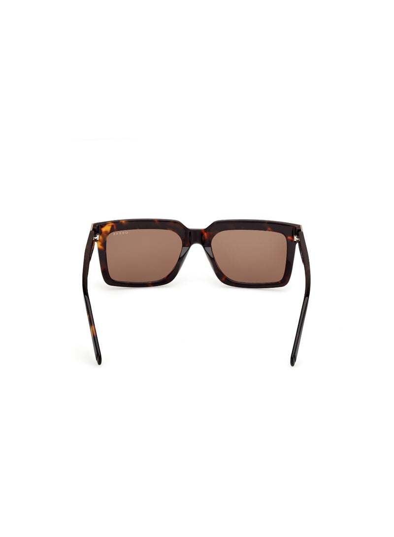 GUESS FULL RIM MALE RECTANGULAR BROWN ACETATE SUNGLASSES - Image 4