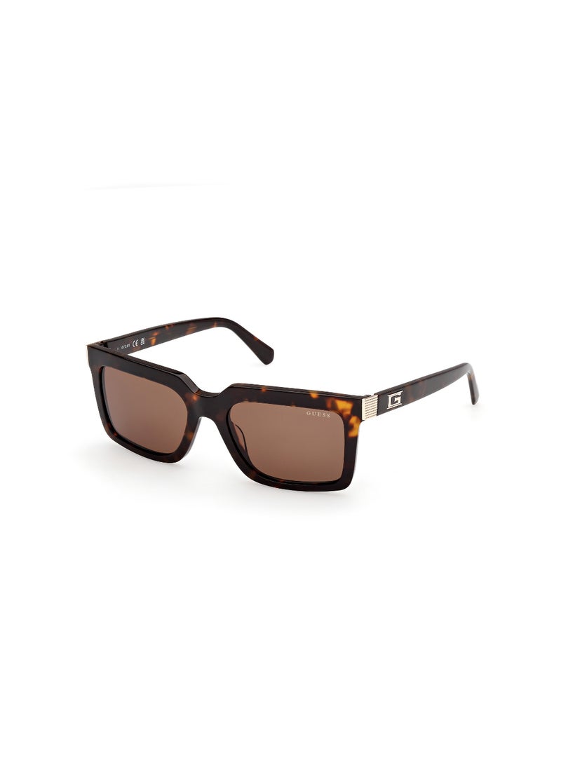 GUESS FULL RIM MALE RECTANGULAR BROWN ACETATE SUNGLASSES - Image 1