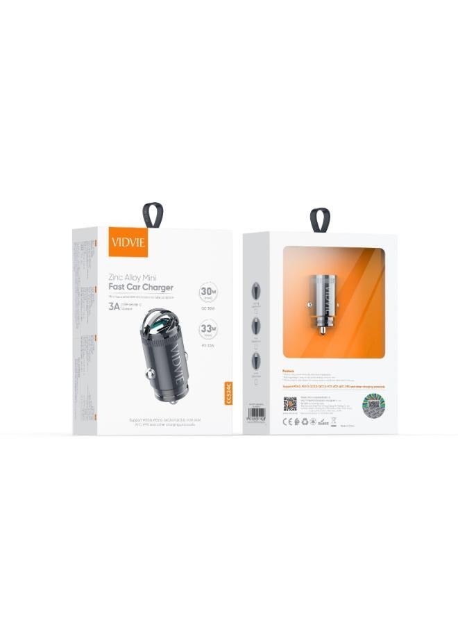 Vidvie Vidvie 33W Dual Loop Mini Fast Charger Car Charger with Type C to Lightning Cable  - Image 3