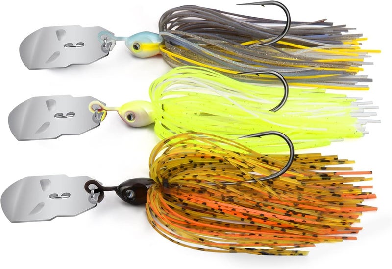 MadBite by KastKing Bladed Jig Fishing Lures, Multi-Color Kits, Irresistible Vibrating Action, Sticky-Sharp Heavy-Wire Needle Point Hooks, Popular 3/8 oz and 1/2 oz Sizes, Includes Storage Box - Image 1