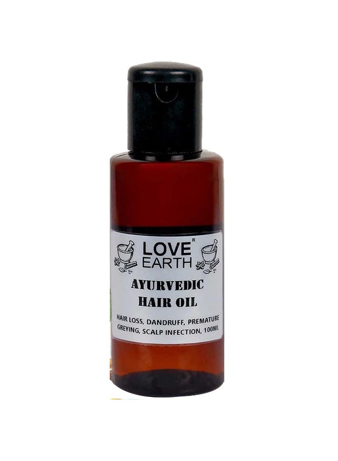 Love Earth Ayurvedic Hair Oil With Brahmi, Amla & Shikakai For Stronger And Shinier Hair 100ml - Image 1