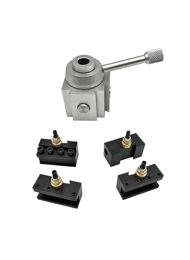 Generic - Mini Quick Change Tool Lathe Tool Holder Post Cutter Holder Screw Kit Set Boring Bar Turning Facing Holder Wrench - Image 1