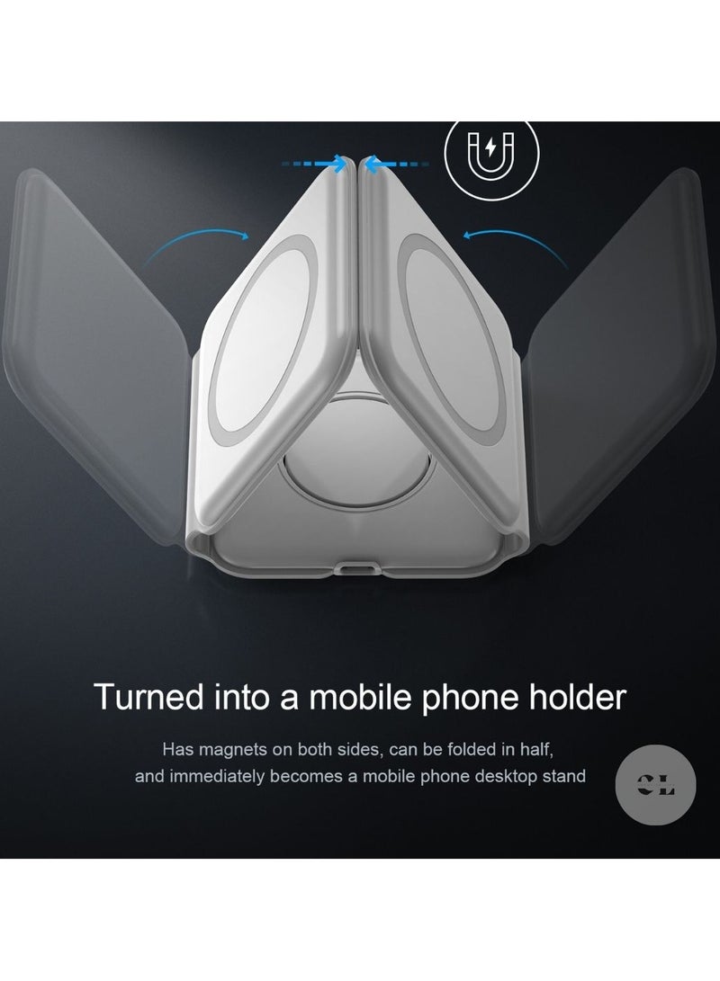 CREATIVE LIFE 3-in-1 Foldable Magnetic Wireless Charging Station for Apple Devices – Travel Charger Dock for iPhone 15/14/13/12 Pro Max, Apple Watch, and AirPods  - Image 1
