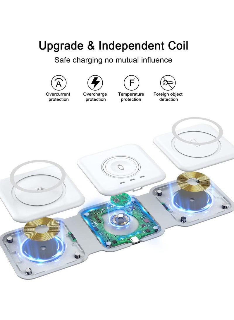 CREATIVE LIFE 3-in-1 Foldable Magnetic Wireless Charging Station for Apple Devices – Travel Charger Dock for iPhone 15/14/13/12 Pro Max, Apple Watch, and AirPods  - Image 5