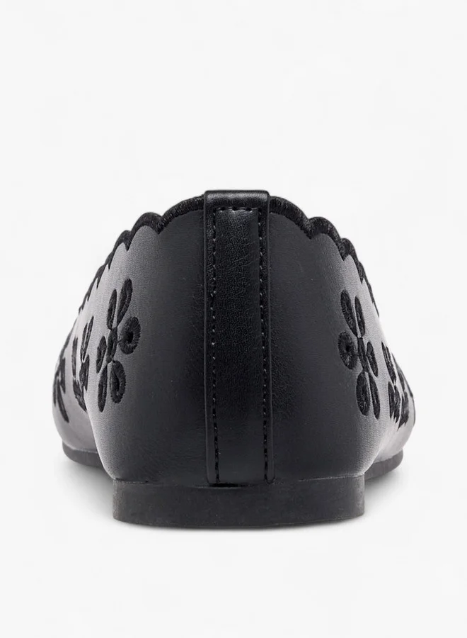 Little Missy Cut-Out Detail Slip-On Ballerina Shoes