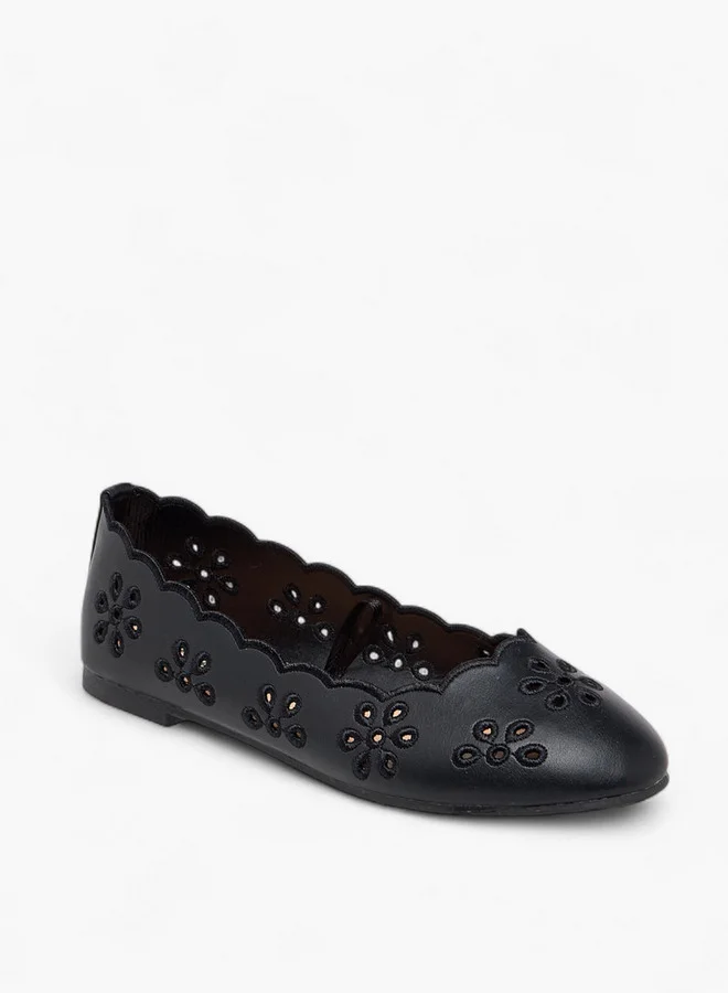 Little Missy Cut-Out Detail Slip-On Ballerina Shoes