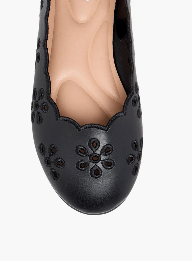 Little Missy Cut-Out Detail Slip-On Ballerina Shoes