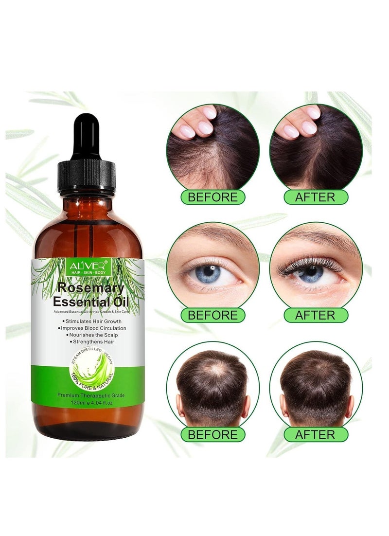 ALIVER Rosemary Oil for Hair and Scalp, Rosemary Oil for Hair, Stimulates Hair Growth and Hair Oil Against Hair Loss, 100% Natural Rosemary Oil for Skin Care - Image 4