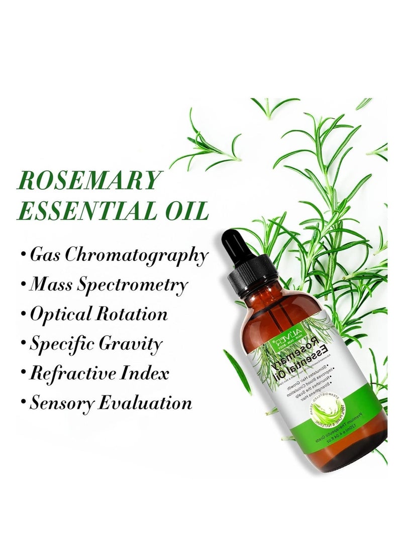ALIVER Rosemary Oil for Hair and Scalp, Rosemary Oil for Hair, Stimulates Hair Growth and Hair Oil Against Hair Loss, 100% Natural Rosemary Oil for Skin Care - Image 2