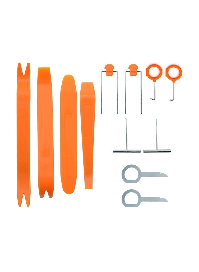 مستر سمارت مجموعة أدوات إزالة زخارف السيارة الاحترافية TOS-12 من Mr.Smart، مجموعة من 12 قطعة مع أدوات رفع بلاستيكية برتقالية، وخطافات معدنية، ومجموعة إزالة الألواح الداخلية - Image 2