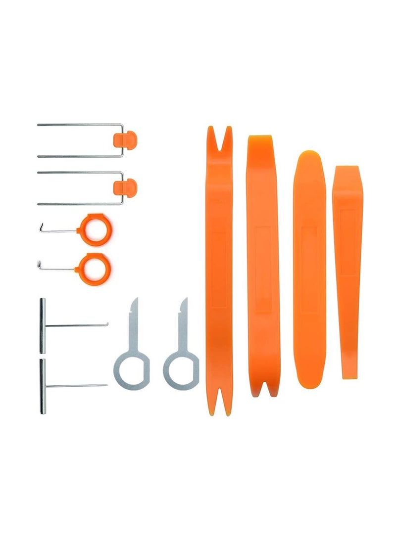 مستر سمارت مجموعة أدوات إزالة زخارف السيارة الاحترافية TOS-12 من Mr.Smart، مجموعة من 12 قطعة مع أدوات رفع بلاستيكية برتقالية، وخطافات معدنية، ومجموعة إزالة الألواح الداخلية - Image 1