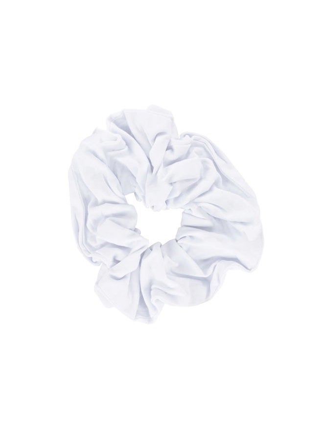 Motique Accessories Jumbo Cotton Scrunchie Hair Tie - White - Image 1