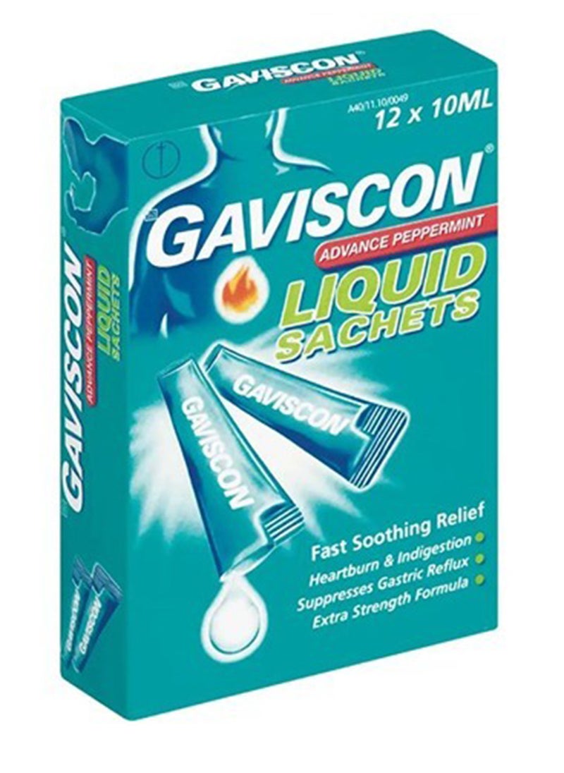 GAVISCON Advance 10Ml Liquid 12S Sachet Peppermint 