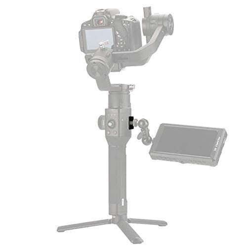 SHOPEE Monitor Mount Holder Handheld Gimbal Al Alloy CNC Adapter Portable Extension 1/4 Inch Screw External Monitor Plate Mount Compatible with Ronin S, Black - Image 3