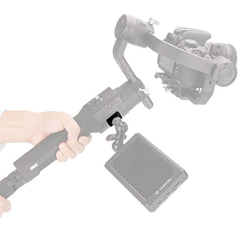 SHOPEE Monitor Mount Holder Handheld Gimbal Al Alloy CNC Adapter Portable Extension 1/4 Inch Screw External Monitor Plate Mount Compatible with Ronin S, Black - Image 4