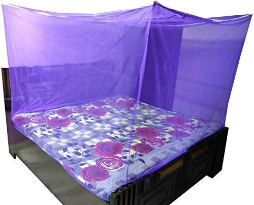 Divayanshi Foldable Polycotton Mosquito Net (Machhardani) for King Size Bed (Purple, 8x8 ft) | Strong, Breathable & Lightweight | Easy to Use, Durable & Portable | Full Protection for Home & Travel - Image 4