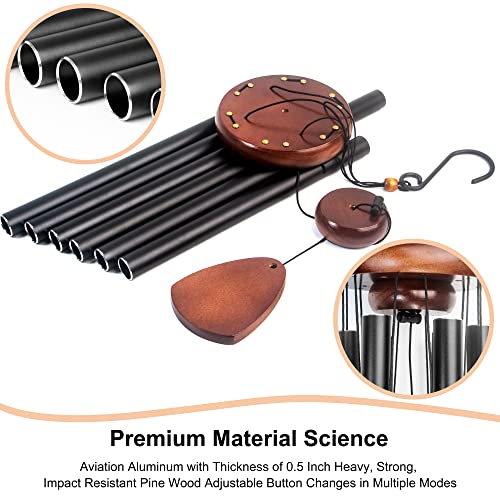Bursvik Large Aluminium Wind Chimes 37" Inches to Create a Zen Atmosphere Suitable for Outdoor, Garden, Patio Decoration. Classic Black Wind Chimes with Wind Catcher Suitable as A Gift for Unisex - Image 5