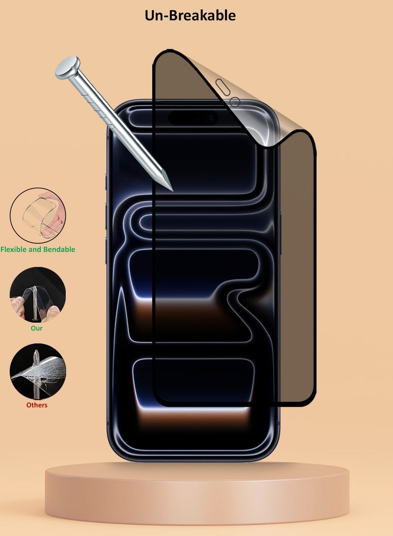 Techie حماية شاشة الخصوصية المتميزة ماتي من السيراميك لجهاز آبل آيفون 16 برو - مضادة للانفجار، مضادة للفقاعات، مضادة لبصمات الأصابع - عبوة مكونة من 2 - Image 5