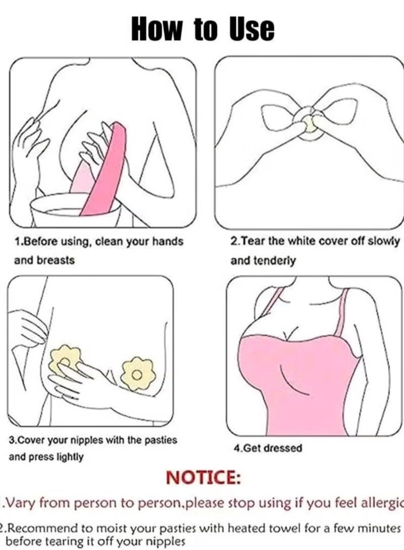 10 قطع من أغطية للاستخدام مرة واحدة، حمالة صدر ذاتية اللصق قابلة للتهوية بدون درزات - Image 4