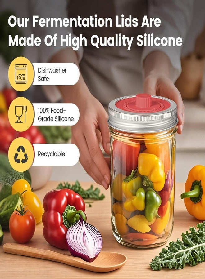 Mfacoy أغطية تخمير Mfacoy Airlock لبرطمانات ماسون ذات الفتحة الصغيرة، أنابيب التخليل، أغطية التخمير، مجموعة تخمير مخلل الملفوف ومجموعة التخليل، صمام Airlock أحادي الاتجاه بدون ماء - خالٍ من مادة BPA (البرطمان غير متضمن) - Image 5