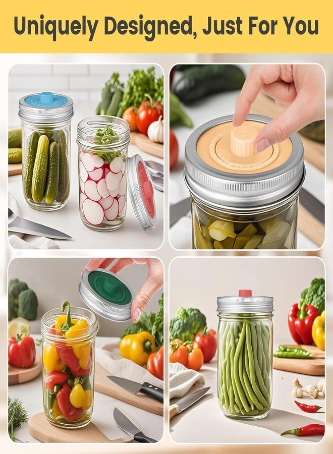 Mfacoy أغطية تخمير Mfacoy Airlock لبرطمانات ماسون ذات الفتحة الصغيرة، أنابيب التخليل، أغطية التخمير، مجموعة تخمير مخلل الملفوف ومجموعة التخليل، صمام Airlock أحادي الاتجاه بدون ماء - خالٍ من مادة BPA (البرطمان غير متضمن) - Image 4