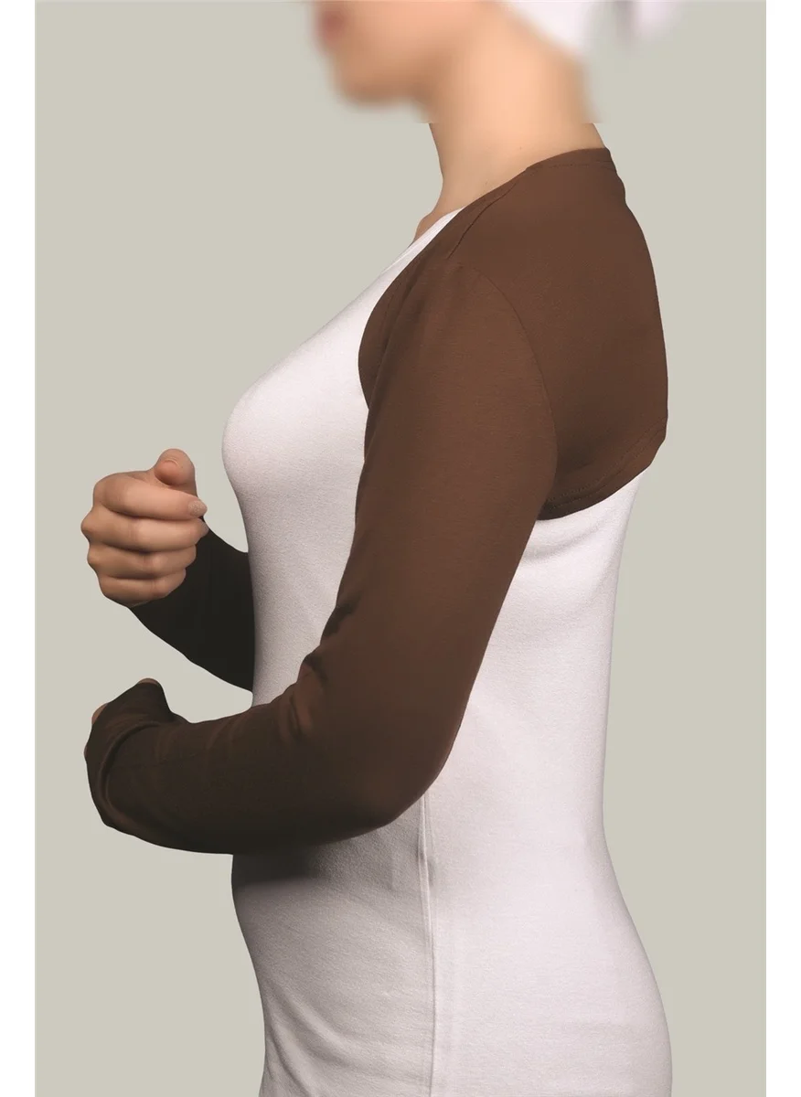 التوبة Long Sleeve Hijab Bolero - Chocolate