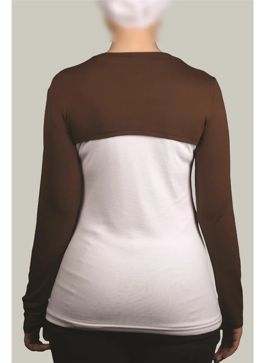 التوبة Long Sleeve Hijab Bolero - Chocolate