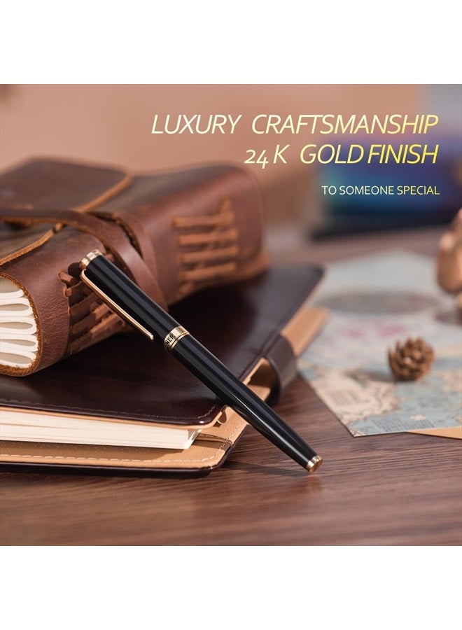 BEILUNER Luxury Rollerball Pen,24K Gold Trim,Noble and Elegant Designs,Schneider Ink Refill, Best Roller Ball Pen Gift Set for Men & Women, Professional, Executive Office, Nice Pens - Image 4